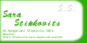 sara stipkovits business card