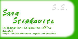 sara stipkovits business card